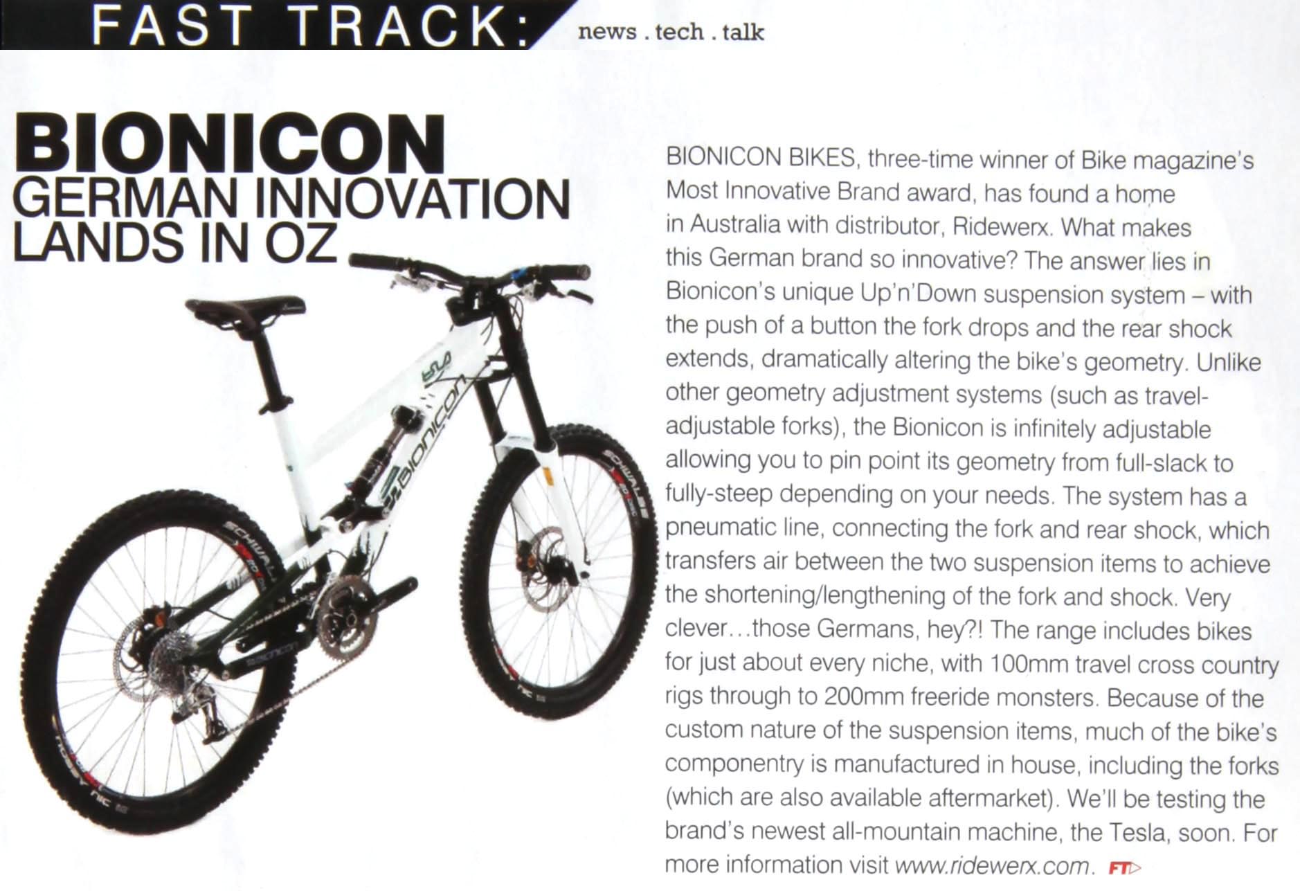 Taken from the May 2010 Edition of Australia Mountain Bike