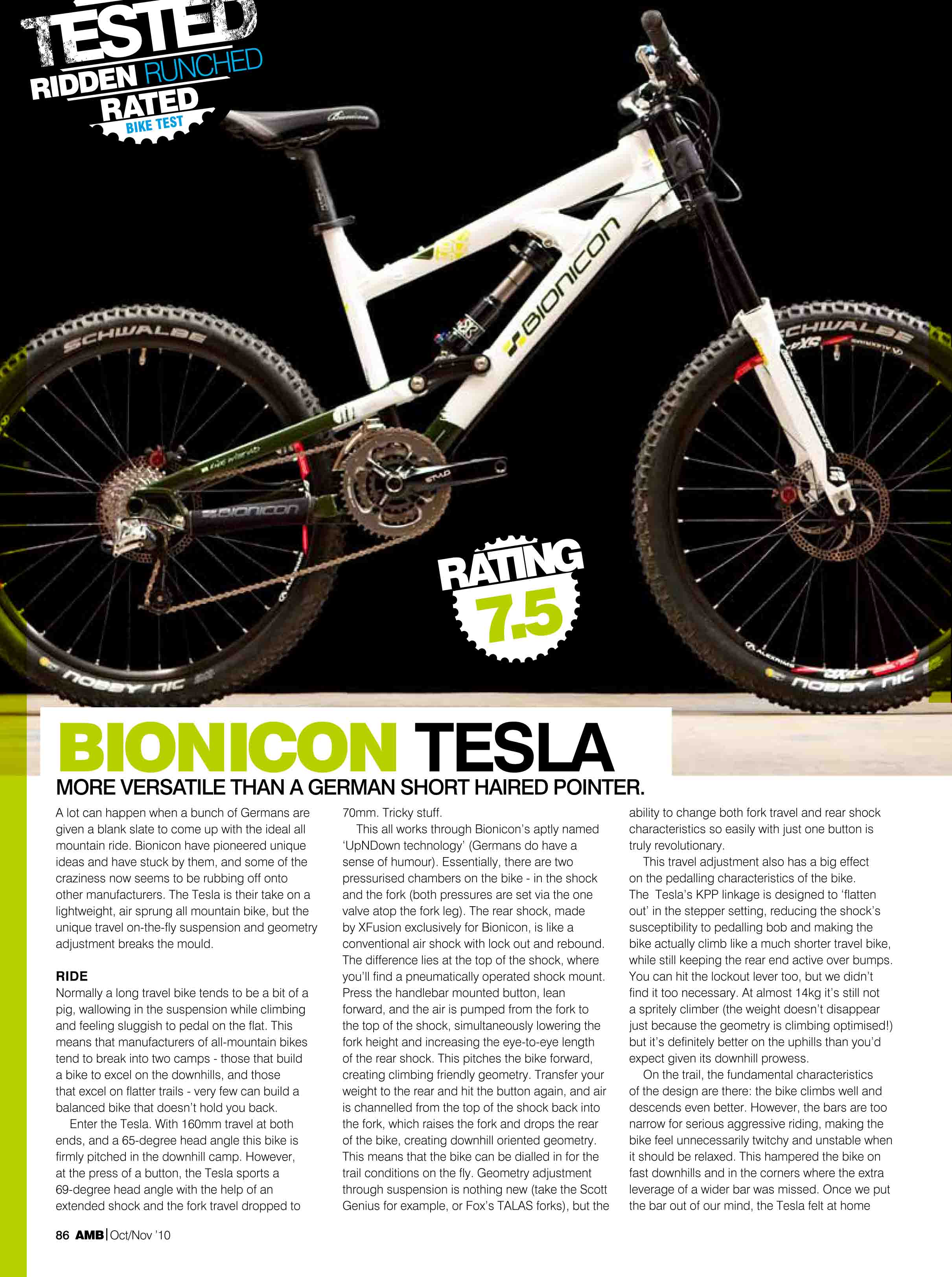 Taken from the May 2010 Edition of Australia Mountain Bike